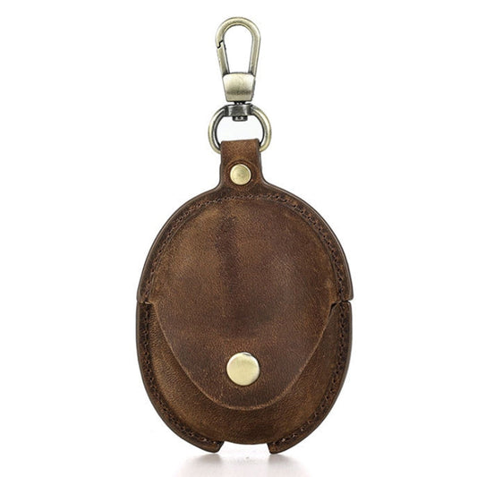 For Huawei FreeBuds 5 CONTACTS FAMILY CF1170 Cowhide Anti-Fall Bluetooth Earphone Protective Case(Coffee)