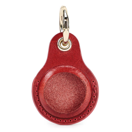 For Airtag 2nd Gen / AirTag 1st Gen CONTACTS FAMILY CF1139 First-Layer Cowhide Tracker Protective Case Pet Locator Leather Case(Red)