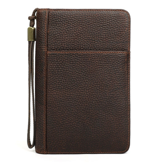 CONTACTS FAMILY CF5009 Genuine Leather Multifunctional Travel Convenient Cigar Box with Wrist Strap(Coffee)