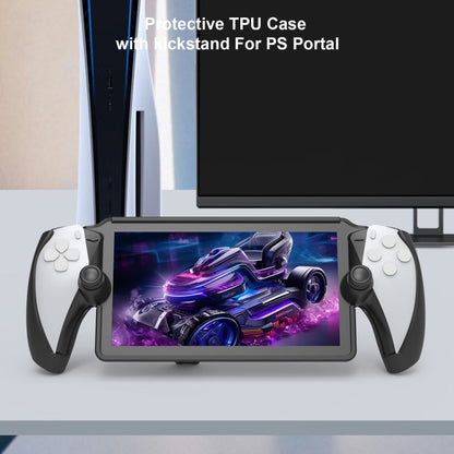 For PlayStation Portal Handle JYS TPU Protective Case With Stand(Black)