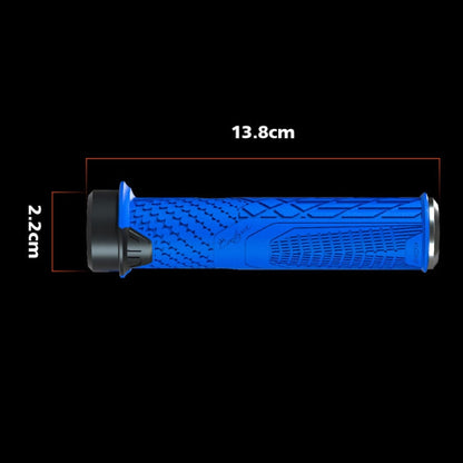 ENLEE 1pair Silicone Bicycle Covers Lockable Cycling Grips With Handlebar Blocking(Blue)