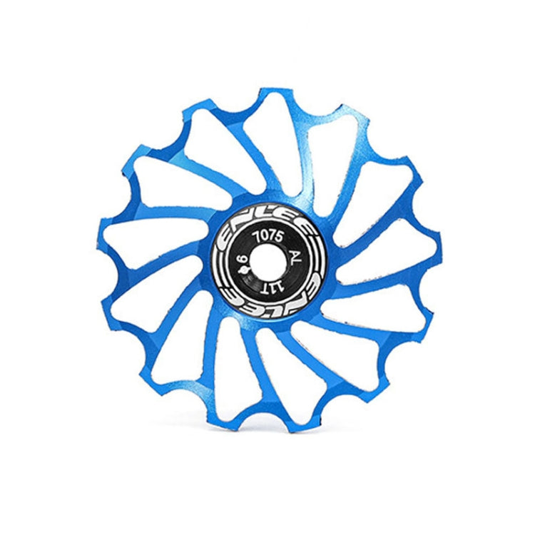 ENLEE Dérailleur Arrière de Vélo de Montagne Galet Tendeur à Roulement Céramique, Taille: 11T(Bleu)