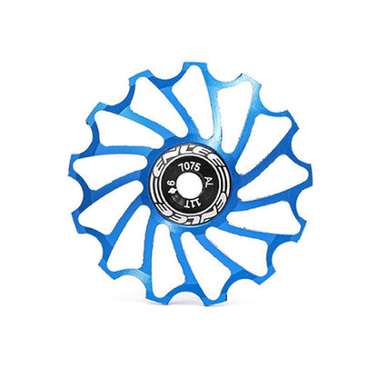 ENLEE Dérailleur Arrière de Vélo de Montagne Galet Tendeur à Roulement Céramique, Taille: 11T(Bleu)
