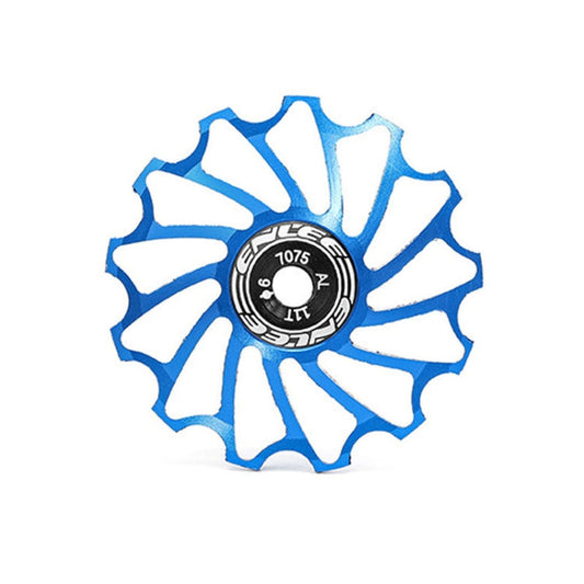 ENLEE Mountain Bicycle Rear Derailleur Guide Wheel Ceramic Bearing Tension Pulley, Size: 11T(Blue)