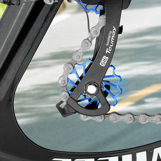 Galet tendeur de dérailleur arrière de VTT ENLEE avec roulement en céramique, Taille: 13T (rouge)