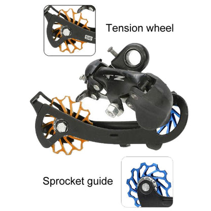 ENLEE Mountain Bicycle Rear Derailleur Guide Wheel Ceramic Bearing Tension Pulley, Size: 13T(Blue)