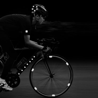 ENLEE E-RS2302 72pcs /Set Multi-Functional Reflective Strip Stickers Bicycle Body Warning Decal(Black)