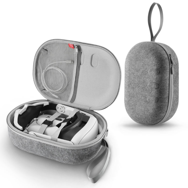 JYS-MQ018 pour Apple Vision Pro / Meta Quest 3 Sac de rangement pour lunettes VR, antichute et anti-rayures, sac portable (gris)