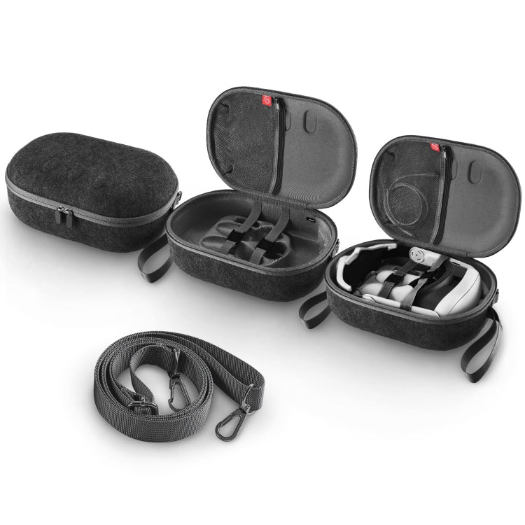 JYS-MQ018 pour Apple Vision Pro / Meta Quest 3 Sac de rangement pour lunettes VR, antichute et anti-rayures, sac portable (gris)