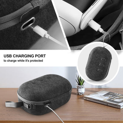 JYS-MQ018 pour Apple Vision Pro / Meta Quest 3 Sac de rangement pour lunettes VR, antichute et anti-rayures, sac portable (gris)