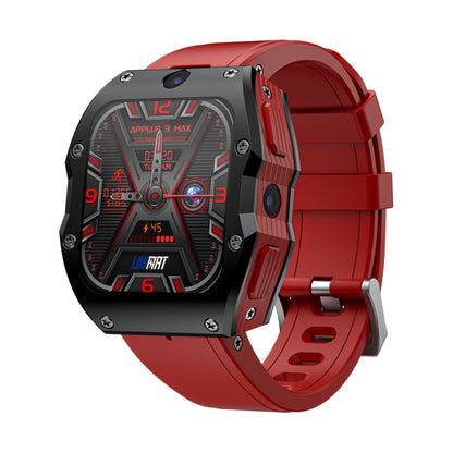 LOKMAT Appllp 3 Max Montre Intelligente Sportive Étanche avec Appel 4G et SOS, Écran 2.02 Pouces, Carte SIM (Bordeaux)