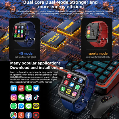 LOKMAT Appllp 3 Max Montre Intelligente Sportive Étanche avec Appel 4G et SOS, Écran 2.02 Pouces, Carte SIM (Bordeaux)