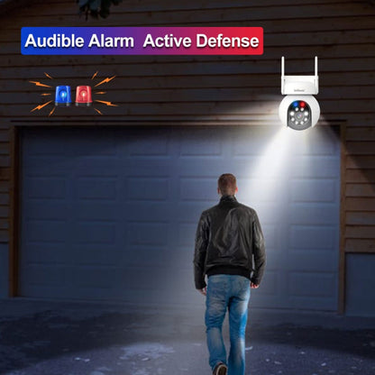 SriHome SH052 Caméra de Surveillance Extérieure PTZ IP Sans Fil 5MP AI Suivi Automatique Alarme Sonore et Lumineuse Vision Nocturne Couleur Starlight, Fiche : US