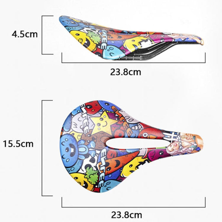 ENLEE E-ZD412 Bicycle Carbon Fiber Cushion Outdoor Riding Mountain Bike Saddle, Style: Skull