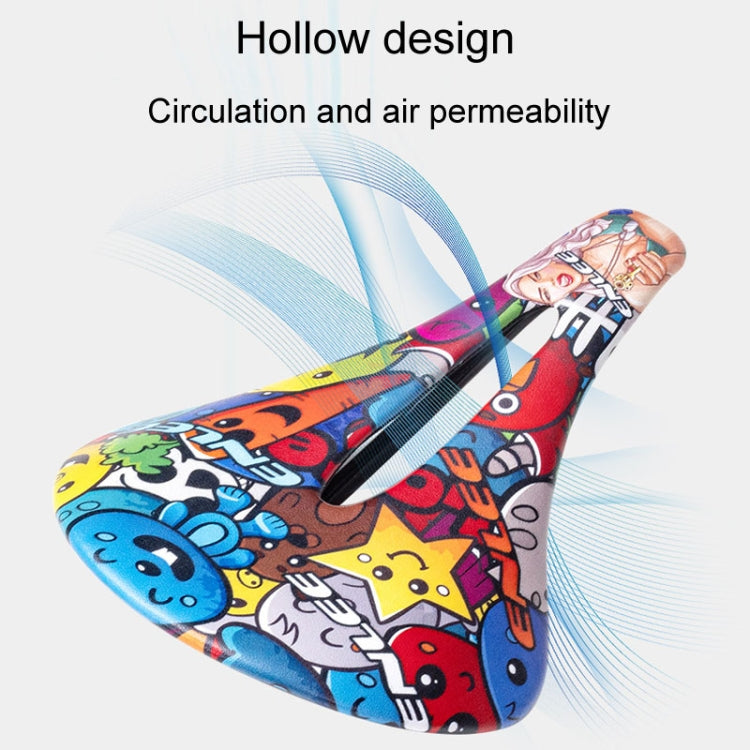 ENLEE E-ZD412 Bicycle Carbon Fiber Cushion Outdoor Riding Mountain Bike Saddle, Style: Skull