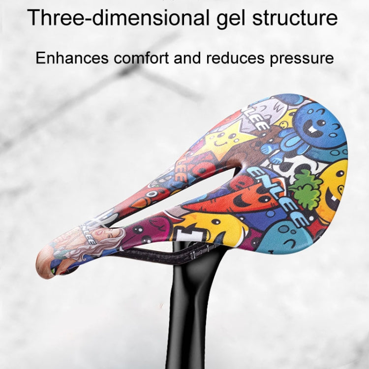 ENLEE E-ZD412 Bicycle Carbon Fiber Cushion Outdoor Riding Mountain Bike Saddle, Style: Skull