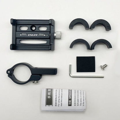 ENLEE Aluminum Alloy Phone Holder Bicycle Riding Fixed Navigation Mount(Black)