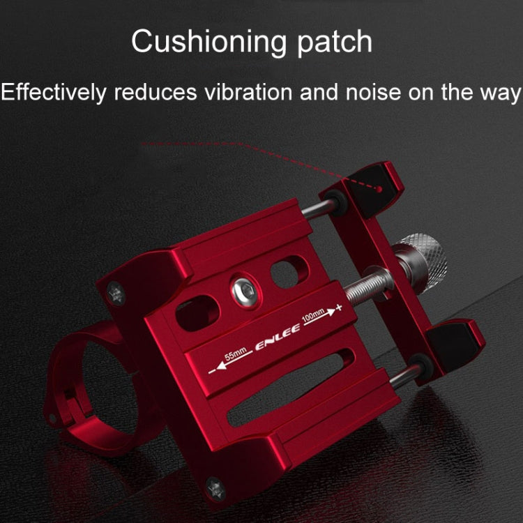 ENLEE Aluminum Alloy Phone Holder Bicycle Riding Fixed Navigation Mount(Red)
