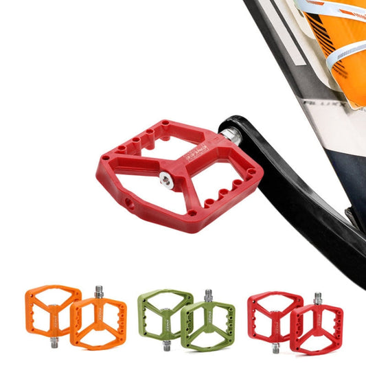 ENLEE F228 1pair Bicycle Nylon Pedals Mountain Bike Widened Riding Footrests(Orange)