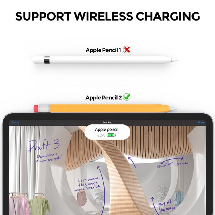 For Apple Pencil 2 AhaStyle PT180-2 Retro Stylus Protective Case Drop Proof Capacitive Pen Cover(Yellow)