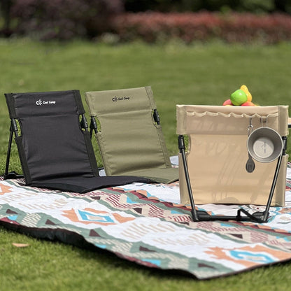 COOL CAMP C-Y006 Outdoor Camping Back Cushion Aluminum Folding Beach Chair Park Wild Leisure Chair(Army Green)