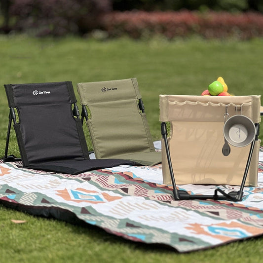 COOL CAMP C-Y006 Outdoor Camping Back Cushion Aluminum Folding Beach Chair Park Wild Leisure Chair(Army Green)