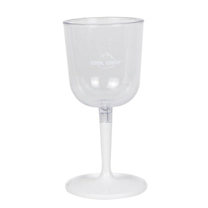 COOL CAMP CF-523 Verre à vin amovible portable pour camping en extérieur, incassable, en résine, pliable, pour champagne (blanc)