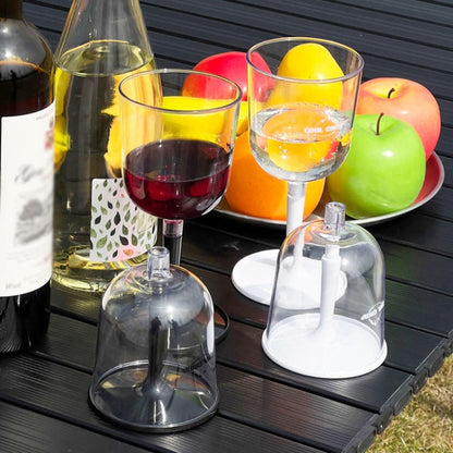 COOL CAMP CF-523 Verre à vin amovible portable pour camping en extérieur, incassable, en résine, pliable, pour champagne (blanc)
