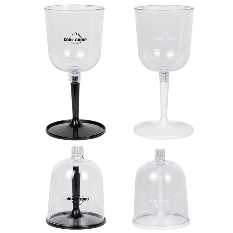 COOL CAMP CF-523 Verre à vin amovible portable pour camping en extérieur, incassable, en résine, pliable, pour champagne (blanc)