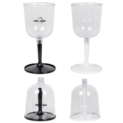 COOL CAMP CF-523 Verre à vin amovible portable pour camping en extérieur, incassable, en résine, pliable, pour champagne (blanc)