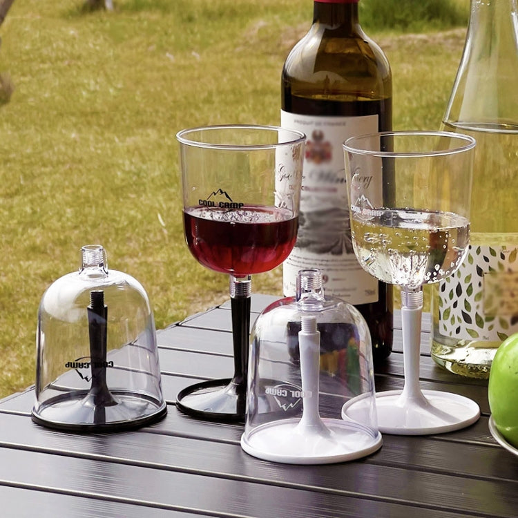 COOL CAMP CF-523 Verre à vin amovible portable pour camping en extérieur, incassable, en résine, pliable, pour champagne (blanc)