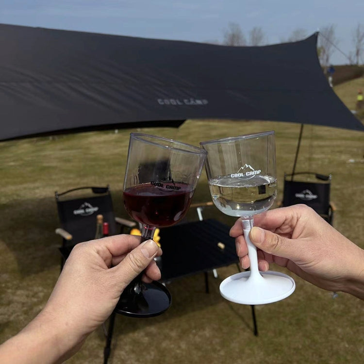 COOL CAMP CF-523 Verre à vin amovible portable pour camping en extérieur, incassable, en résine, pliable, pour champagne (blanc)