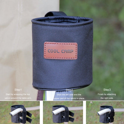 COOL CAMP CF-7007 Support de rangement multifonctionnel pour camping en extérieur Porte-gobelet Housse de bouteille d'eau (noir)