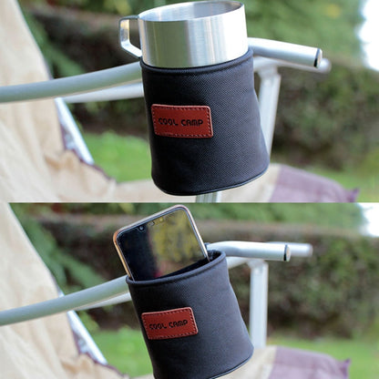 COOL CAMP CF-7007 Support de rangement multifonctionnel pour camping en extérieur Porte-gobelet Housse de bouteille d'eau (noir)