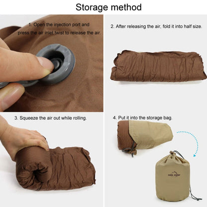 COOL CAMP CF-1111 Outdoor Automatic Inflatable Pillow Portable Travel Camping Tent Nap Sponge Pillow(Khaki)
