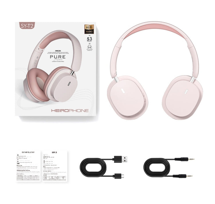 SOYTO SY-T2 Noise Reduction Bluetooth Headset Wireless Game Headset(Pink)
