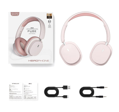 SOYTO SY-T2 Noise Reduction Bluetooth Headset Wireless Game Headset(Pink)