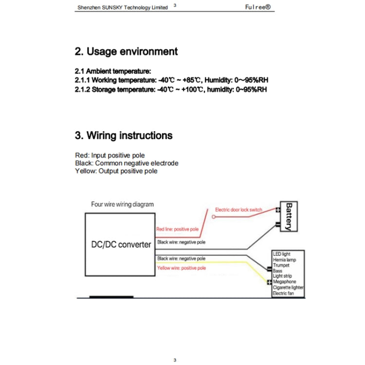 Fulree Convertisseur abaisseur de puissance ultra-mince CC 12 V à 9 V 1 A pour véhicule