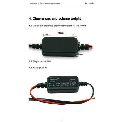 Convertisseur de tension abaisseur CC ultra-mince Fulree 12V vers 6V 2,5A pour véhicule