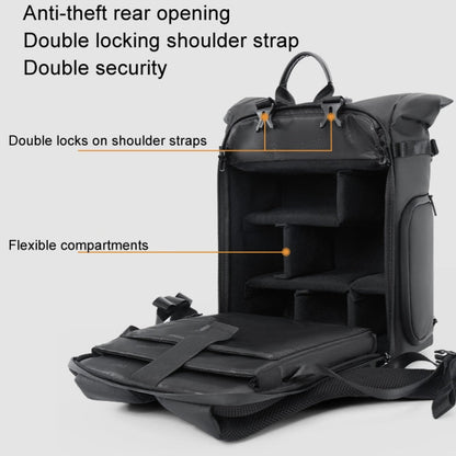 Cwatcun D113 Shoulder Leisure Camera Bag Waterproof High Capacity Outdoor Travel Photography Bag, Color: Large Black