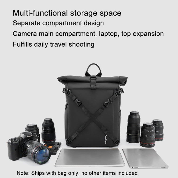 Cwatcun D113 Shoulder Leisure Camera Bag Waterproof High Capacity Outdoor Travel Photography Bag, Color: Small Black