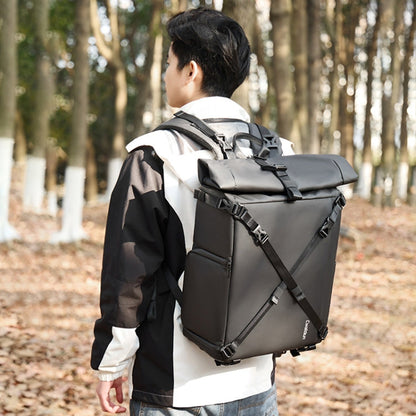 Cwatcun D113 Shoulder Leisure Camera Bag Waterproof High Capacity Outdoor Travel Photography Bag, Color: Large Black