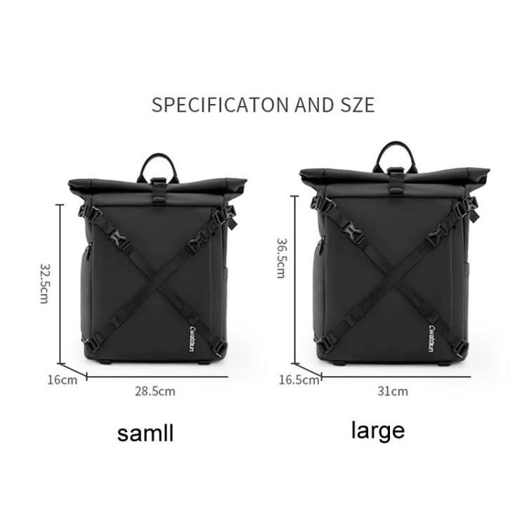 Cwatcun D113 Shoulder Leisure Camera Bag Waterproof High Capacity Outdoor Travel Photography Bag, Color: Large Black