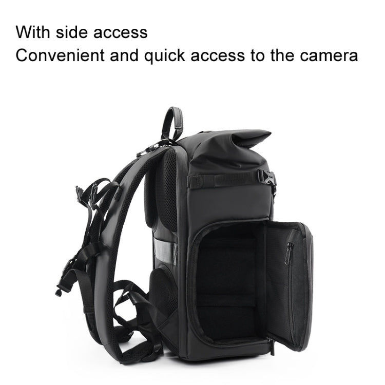 Cwatcun D113 Shoulder Leisure Camera Bag Waterproof High Capacity Outdoor Travel Photography Bag, Color: Large Black