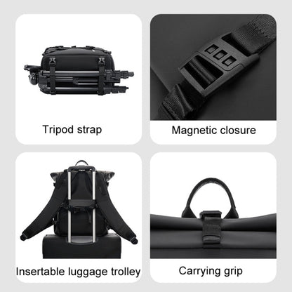 Cwatcun D113 Shoulder Leisure Camera Bag Waterproof High Capacity Outdoor Travel Photography Bag, Color: Large Black