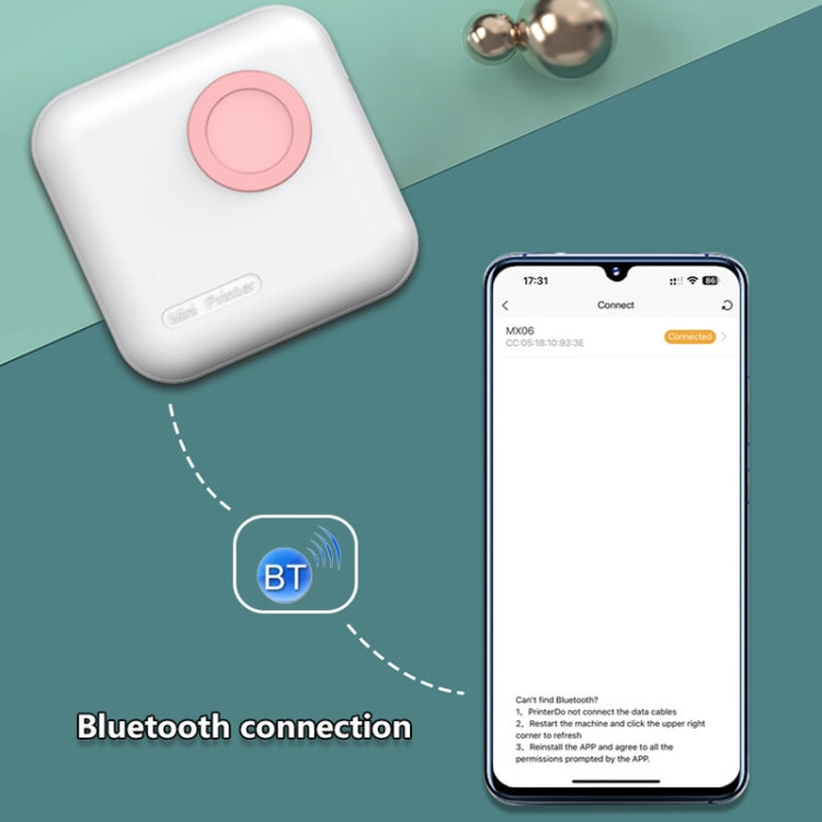 M2 Small Portable Wireless Thermal Photo Printer Student Error Question Label Printer(Black)