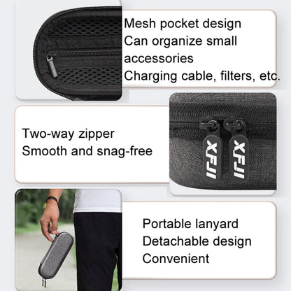 Pour DJI Osmo Pocket 3 XFJI Boîte de rangement Étanche Antichoc Mini Sac à main Accessoires (Gris foncé)
