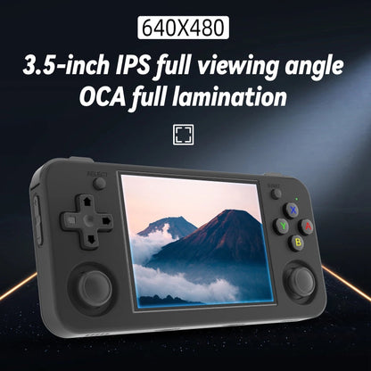 ANBERNIC RG35XX H Handheld Game Console 3.5 Inch IPS Screen Linux System 64GB+128GB(Transparent Purple)