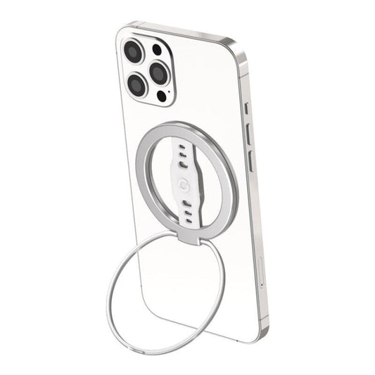 Support de téléphone portable magnétique sans fil LiPUSEN LPS-201U en silicone avec chargeur magnétique sans fil (argent)