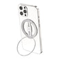 LiPUSEN LPS-201U Silicone Hand Clip Magsafe Cell Phone Holder With Magnetic Wireless Charger(Silver)